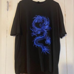 Blue dragon oversized t shirt
